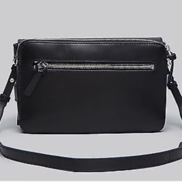 Mackage "Nomad" Convertible Shoulder Cross body, travel Bag Purse Black leather - Picture 6 of 15